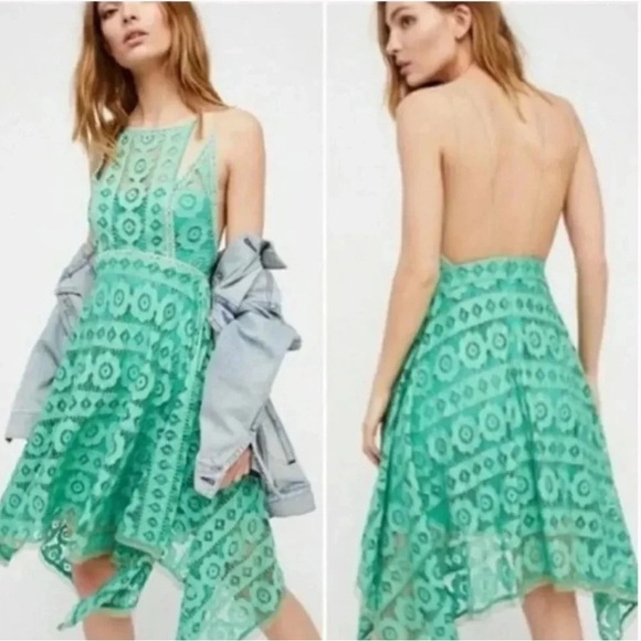 Free People Dresses & Skirts - Free People Just Like Honey Green Lace Dress